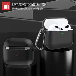 Чохол для навушників Blueo AirPods Pro Silicone Case+Carbine [Black] [45696] - мініатюра 6