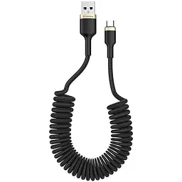 Дата кабель USB 2.0 AM to Micro 5P 1.0m spiral black ColorWay (CW-CBUM051-BK)