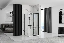 Душова кабіна Rea Rapid Slide 100x150 black REA-K6423 + REA-K6405, Чорний матовий, Універсальна, прозрачний, Чорний матовий - мініатюра 4
