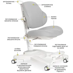 Дитяче крісло Mealux Gravity Grey (Y-612 G)  - мініатюра 2