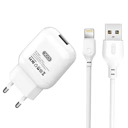 Комплект зарядний адаптер блок і кабель XO L37 для iPhone USB Lightning 1m білий