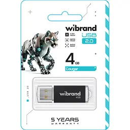 Flash Wibrand USB 2.0 Cougar 4Gb Black - мініатюра 2