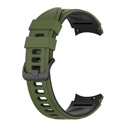 Ремінець для Samsung Galaxy Watch 4 44mm - зелено-чорний ширина кріплення 20мм силікон Watchbands Ricco (W19-2WB10289017) - мініатюра 2