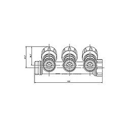 Колектор з регулюючими вентилями на Roho 3 вих. R809-03 - 3/4"x3/4" Ek RO0250 - мініатюра 2