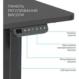 Комп'ютерний ігровий стіл OfficePro ODE1260B Black [124830] - мініатюра 5