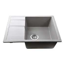 Гранітна мийка Globus Lux One сірий камiнь 650x500мм-А0005 000022390, Сірий - мініатюра 2