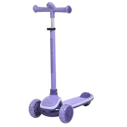 Самокат 5566-lilac Maxi-big, метал+пластик, 3колесаПУ, 2колеса 120мм світло, заднє 75мм, фіолетовий