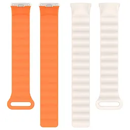 Ремінець Dual-color Magnetic для Xiaomi Mi Band 9/8/10 White / Orange - мініатюра 4