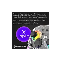 Геймпад GamePro GPX13T 2.4G/BT 5.1/USB/PC/iOS/Android RGB Transparent (GPX13T) - мініатюра 11