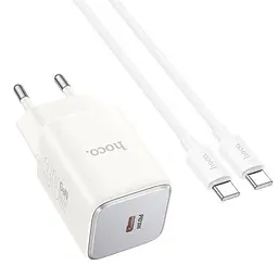 Адаптер мережевий HOCO Type-C to Type-C cable Vista single port charger N43 |Type-C, QC/PD, 30W/3A|