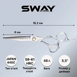 Перукарські ножиці Sway Japanese Youkatta розмір 5,5 - мініатюра 5