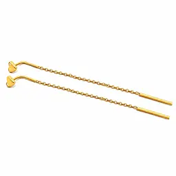 Сережки-протяжки з жовтого золота Сердечки (з40046) - мініатюра 4