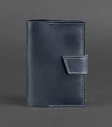 Шкіряна обкладинка для паспорта 4.0 синя