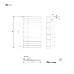Рушникосушка дизайнерська Ideale Aurora 8/800/450 чорний, Чорний - мініатюра 5