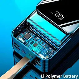 Зовнішній акумулятор Sunix PB-05 50000 mAh із захищеною лампою чорний - мініатюра 5