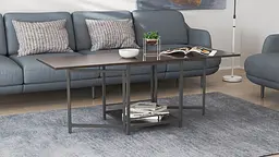 Стіл журнальний трансформер Куб Комбо Ferrum-decor 540x532x500 Чорний метал ДСП Венге Магія 16 мм (FRD-105313) - мініатюра 2