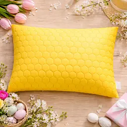 Подушка SunnyMood Ideia блискавкою гіпоалергенна жовта 50 х 70 см (8000036279) - мініатюра 3