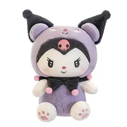 Плюшева м'яка аніме іграшка фіолетова куромі hello kitty 35 см Hello Kitty det0018850