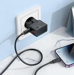Мережевий зарядний пристрій Hoco AC24 Mini PD25W+QC3.0 Чорний - мініатюра 5