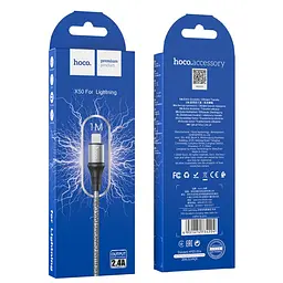 Кабель Hoco X50 Pisces Cable USB to Lightning 2,4A 1m Gray - мініатюра 2