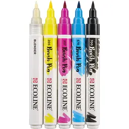 Набір пензлів-ручок Royal Talens Ecoline Brushpen PRIMARY X 5кол - мініатюра 3