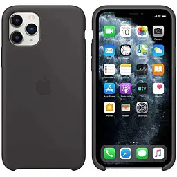 Оригінальний силіконовий чохол Apple Silicone Case для iPhone 11 Pro (5.8") Black (MWYN2ZM/A) - мініатюра 3