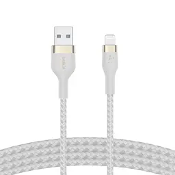 Кабель Belkin USB-A > Lightning заряджання/синхронізації 1м, плетений, силіконовий, з ремінцем на ма teh0013716 - мініатюра 2