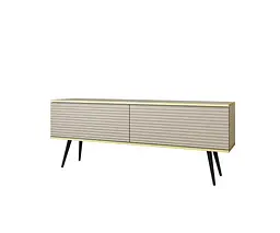 Тумба під телевізор Perfect Home Оро / Oro 2-дверна з чорними ніжками RTV135 MDF Бежевий (PFH-091335) - мініатюра 3