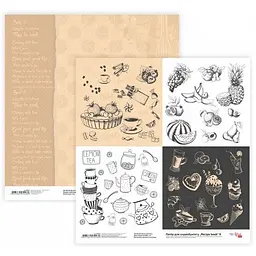 Папір для скрапбукінгу "Recipe book" 6 двосторонній 30.48х30.48см 200г/м² Rosa Talent