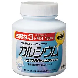 Кальцій ORIHIRO MOST Chewable Calcium в жувальній формі 180 табл