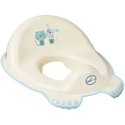 Накладка дитяча м`яка антиковзка на сидіння унітазу Tega Baby Dog&Cat soft yellow