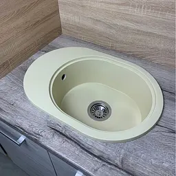 Кухонна мийка Adamant OVALE ivory 610x420x180 мм, з крилом 61 см - мініатюра 3