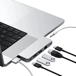 Адаптер Satechi Aluminum USB-C Pro Hub Mini Adapter Silver (ST-UCPHMIS) - мініатюра 4