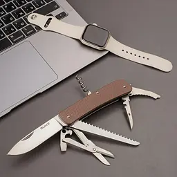 Багатофункціональний ніж Ruike Criterion L42, (8.5 см) 12C27 / G10 коричневий, 19 інстр. - мініатюра 4
