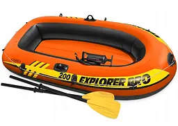 Двомісний надувний човен Intex Explorer Pro 200 196×102×33 см, човен для риболовлі та відпочинку з веслами і насосом - мініатюра 4