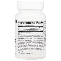 Берберін Source Naturals 500 мг 30 вегетаріанських капсул - мініатюра 2