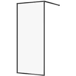 Душова кабіна Cersanit Larga Walk-in 90x200 профіль чорний S932-138, прозорий, чорний