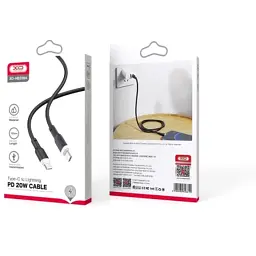 Дата кабель USB-C to Lightning 1.0m 20W liquid silicone NB208A black XO (6920680826810) - мініатюра 2