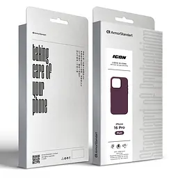 Силиконовый чехол для Apple iPhone 16 Pro, ICON2 Case, бордовый, противоударный, панель, защита всего корпуса, матовая поверхность Soft Touch, выступает над дисплеем, совместим с защитными стеклами и пленками, с микрофиброй, ArmorStandart (ARM81302) - мініатюра 9