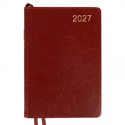 Щоденник діловий Leo Planner 2027 City А5 твердий 368 сторінок коричневий (252753)
