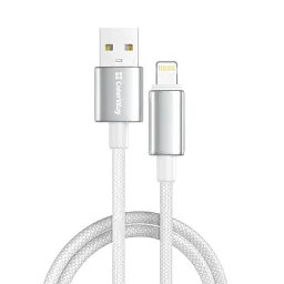 Дата кабель USB 2.0 AM to Lightning 1.0m 3A zinc alloy braided white ColorWay (CW-CBUL098-WT)
