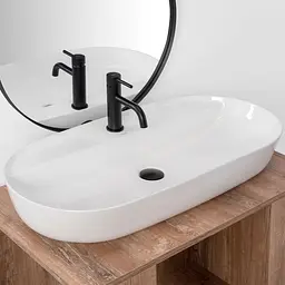 Умивальник Rea Aura 81x41 white (REA-U2541), Глянцева - мініатюра 2