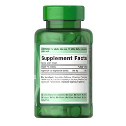 Вітаміни та мінерали Puritan's Pride Magnesium 500 mg High Potency, 100 таблеток - мініатюра 2