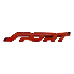 Емблема напис Sport Червона 136х22мм метал (на скотчі)