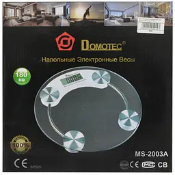 Ваги підлогові скляні (круглі) Domotec MS-2003A на 180 кг з термометром (3_01284) - мініатюра 2