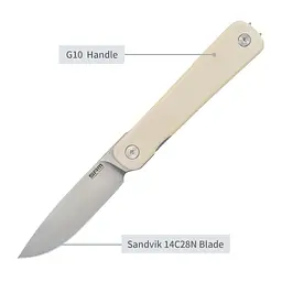 Ніж складаний туристичний SRM Palfrey 135L-GT (8.3 см) 14C28N / G10 білий - мініатюра 9