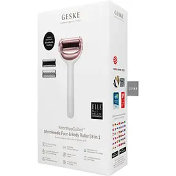 Електронний ролик для обличчя та тіла з мікроголками GESKE MicroNeedle Face & Body Roller 8 в 1 пудровий - мініатюра 5