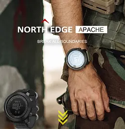 Наручний годинник чоловічий North Edge Apache Rubber 2 ремінця Чорний (3233) - мініатюра 3