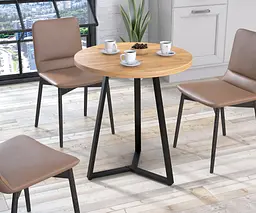 Круглий обідній стіл Трікс Loft Design Діаметр 70 см (Дуб Крафт золотий)