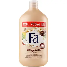 Крем-гель для душу Fa Сream & Oil з маслом кокоса та ароматом какао 750 мл - мініатюра 4